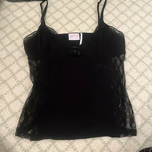 Black lacy tank top